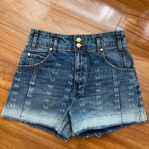 Ulla Johnson Butterfly Dye Denim High-Waisted Women Shorts